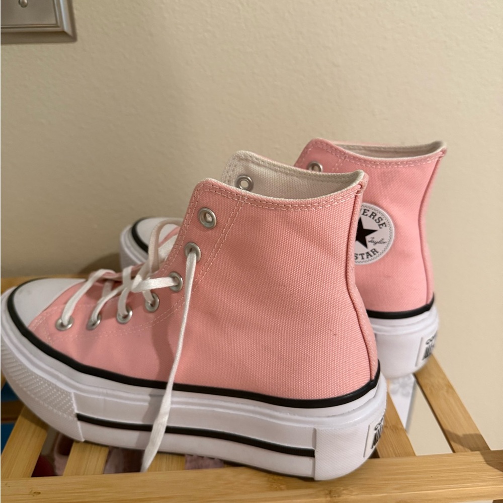 Converse Pink High-Top Platform Sneakers - Picture 5 of 10